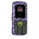 Hard Plastic Design Cover Case for Samsung Gravity T459 - Purple / Black Zebra