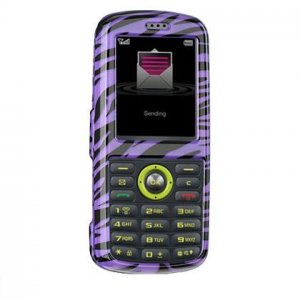 Hard Plastic Design Cover Case for Samsung Gravity T459 - Purple / Black Zebra