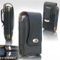 Black Leather Vertical Extendable Belt Clip Pouch Case for Samsung Omnia (#3)
