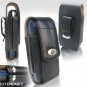 Black Leather Vertical Extendable Belt Clip Pouch Case for Samsung Omnia (#4)