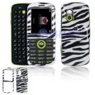 Hard Plastic Design Cover Case for Samsung Gravity T459 - Black / White Zebra