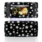 Hard Plastic Design Shield Protector Cover Case for Sidekick 2008 - Black / Silver Stars