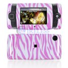 Hard Plastic Design Shield Protector Cover Case for Sidekick 2008 - Pink / White Zebra