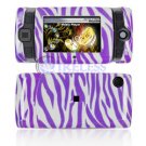 Hard Plastic Design Shield Protector Cover Case for Sidekick 2008 - Purple / White Zebra