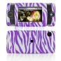 Hard Plastic Design Shield Protector Cover Case for Sidekick 2008 - Purple / White Zebra