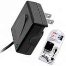 Black Travel & Home Charger W/ Folding Charging Blade for HTC Fuze