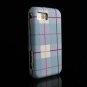 Hard Plastic Design Cover Case for Samsung Eternity A867 - Blue Plaid