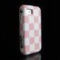 Hard Plastic Design Cover Case for Samsung Eternity A867 - Pink / White Check