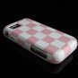 Hard Plastic Design Cover Case for Samsung Eternity A867 - Pink / White Check
