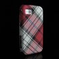 Hard Plastic Design Cover Case for Samsung Eternity A867 - Red Plaid