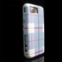 Hard Plastic Design Cover Case for Samsung Omnia i900/i910 - Blue Plaid