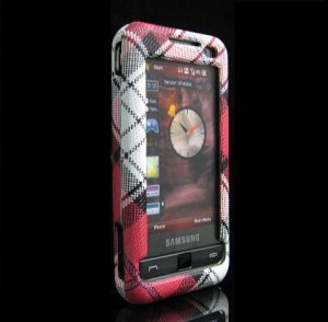 Hard Plastic Design Cover Case for Samsung Omnia i900/i910 - Red Check