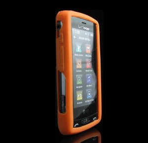 Soft Rubber Silicone Skin Cover Case for LG Versa VX 9600 - Orange