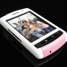 PREMIUM Hard Plastic Shield Cover Case for BlackBerry Storm 9500/9530 - White / Pink