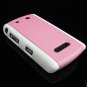 PREMIUM Hard Plastic Shield Cover Case for BlackBerry Storm 9500/9530 - White / Pink