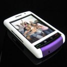 PREMIUM Hard Plastic Shield Cover Case for BlackBerry Storm 9500/9530 - White / Purple