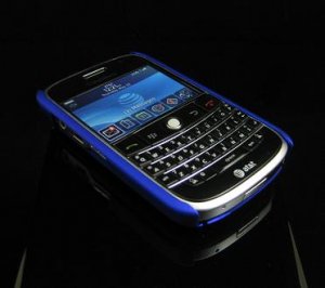 Back Cover Rubber Coating Hard Faceplate for BlackBerry Bold 9000 - Blue