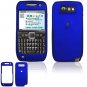 Hard Plastic Rubber Feel Cover Case for Nokia E71 - Blue
