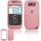 Hard Plastic Rubber Feel Cover Case for Nokia E71 - Pink
