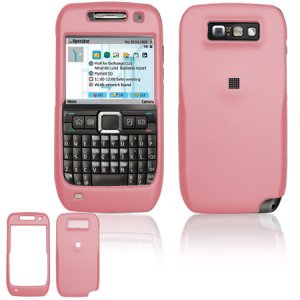Hard Plastic Rubber Feel Cover Case for Nokia E71 - Pink