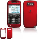 Hard Plastic Rubber Feel Cover Case for Nokia E71 - Red