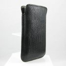 Premium Leather Slip-On Pouch Cover Case for LG Incite CT810 (AT&T) - Black