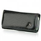 Horizontal Leather Safari Pouch Case Cover for Palm Centro 690 - Black Zebra #1