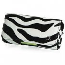 Horizontal Leather Safari Pouch Case Cover for Samsung Behold T919 - Black / White Zebra #2