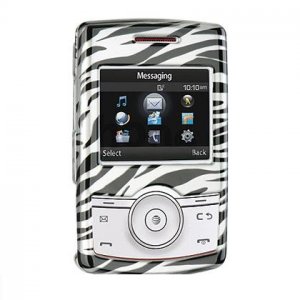 Hard Plastic Design Cover Case for Samsung Propel A767 - Black / Silver Zebra