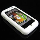 Soft Rubber Silicone Skin Cover Case for LG Arena KM900 - White