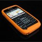 Soft Rubber Silicone Skin Cover Case for Nokia E71 - Orange Tangerine