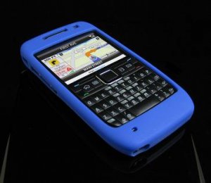 Premium Grip Soft Rubber Silicone Skin Cover Case for Nokia E71 - Blue