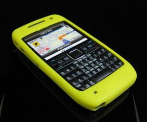Premium Grip Soft Rubber Silicone Skin Cover Case for Nokia E71 - Yellow