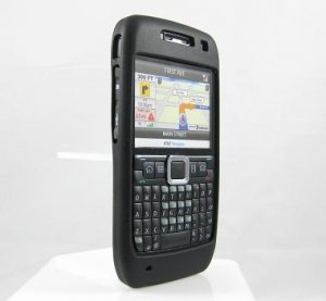 Premium Grip Soft Rubber Silicone Skin Cover Case for Nokia E71 - Black