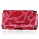 Horizontal Leather Safari Pouch Case Cover for LG VU CU920 - Hot Pink Giraffe #2