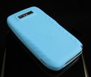 Soft Ribbed Silicone Skin Cover Case for Nokia E71 / E71x (AT&T) - Sky Blue