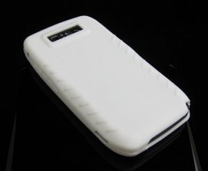 Soft Ribbed Silicone Skin Cover Case for Nokia E71 / E71x (AT&T) - White