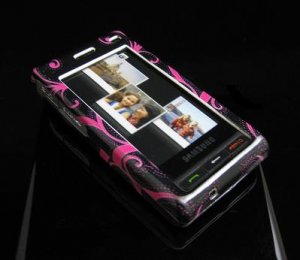 Hard Plastic Design Cover Case for Samsung Memoir T929 - Pink Heart