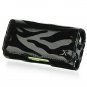 Horizontal Leather Safari Pouch Case Cover for LLG Versa VX9600 (Verizon) - Black Zebra