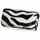 Horizontal Leather Safari Pouch Case Cover for LG Incite CT810 (AT&T) - Black / White Zebra #2