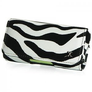 Horizontal Leather Safari Pouch Case Cover for LG Incite CT810 (AT&T) - Black / White Zebra #2
