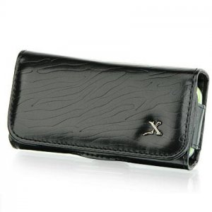 Horizontal Leather Safari Pouch Case Cover for LG Incite CT810 (AT&T) - Black Zebra #1