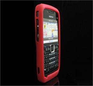 Soft Rubber Silicone Skin Cover Case for Nokia E71 - Ruby Red
