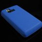 PREMIUM Matte Finish Textured Soft Rubber Silicone Case for LG Dare - Blue