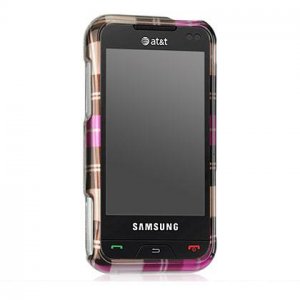 Hard Plastic Design Cover Case for Samsung Eternity A867 - Hot Pink Check
