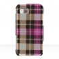Hard Plastic Design Cover Case for Samsung Eternity A867 - Hot Pink Check