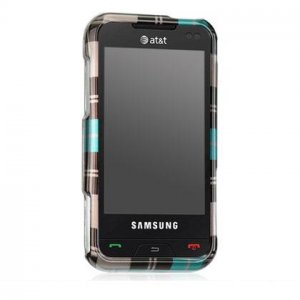 Hard Plastic Design Cover Case for Samsung Eternity A867 - Blue Check