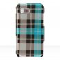 Hard Plastic Design Cover Case for Samsung Eternity A867 - Blue Check
