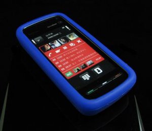 Soft Rubber Silicone Skin Cover Case for Nokia 5800 XpressMusic - Blue