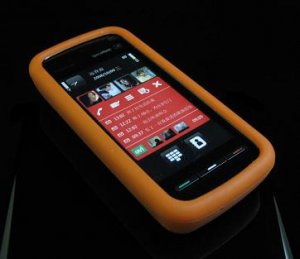 Soft Rubber Silicone Skin Cover Case for Nokia 5800 XpressMusic - Orange
